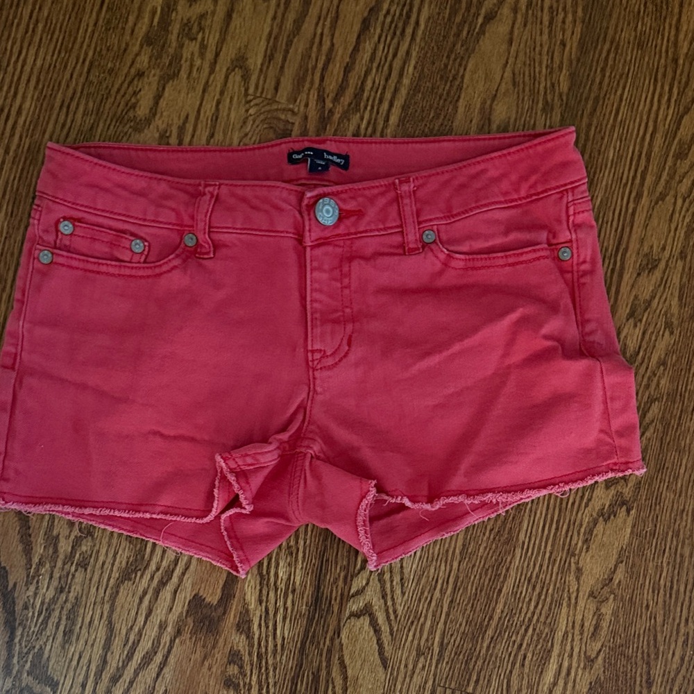 GAP Red Denim Cutoff Shorts